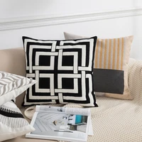 nordic geometric embroidery cotton canvas pillowcase cushion cover 45x45cm square car sofa chair pillow covers decorative