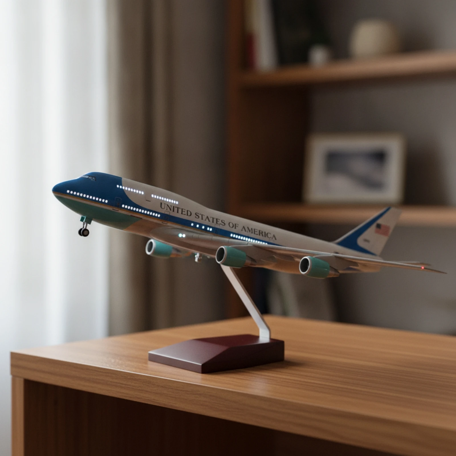 Модель самолета Air Force One, готовая к демонстрации, модель Boeing 747, настольная, премиум-класса, для любителей авиации, декор для офиса. (art.: 3920dd2aa6ccd) - 3920dd2aa6ccd