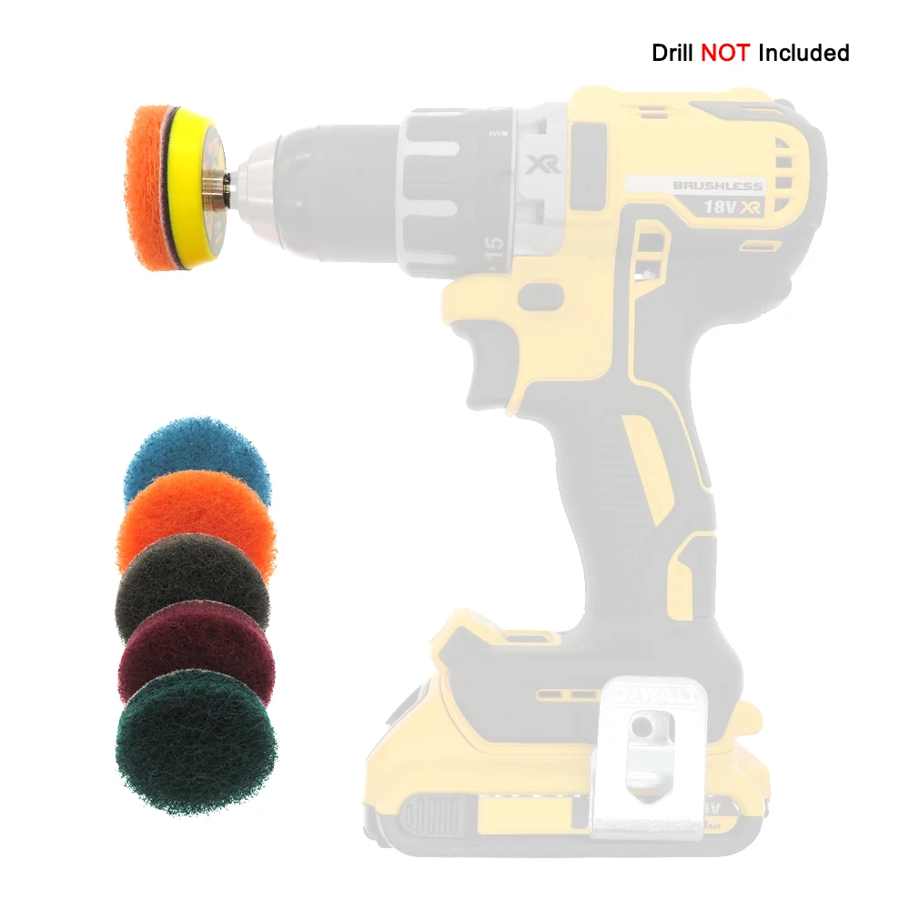 6 шт. чистящие подушечки, набор для чистки, абразивные полировальные подушечки с подкладкой на липучке для автомобильной бытовой уборки