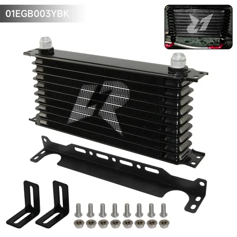 LINESRACING AN10 10row Алюминиевый масляный радиатор с 262 мм Монтажный кронштейн комплект Trust Тип черный/синий