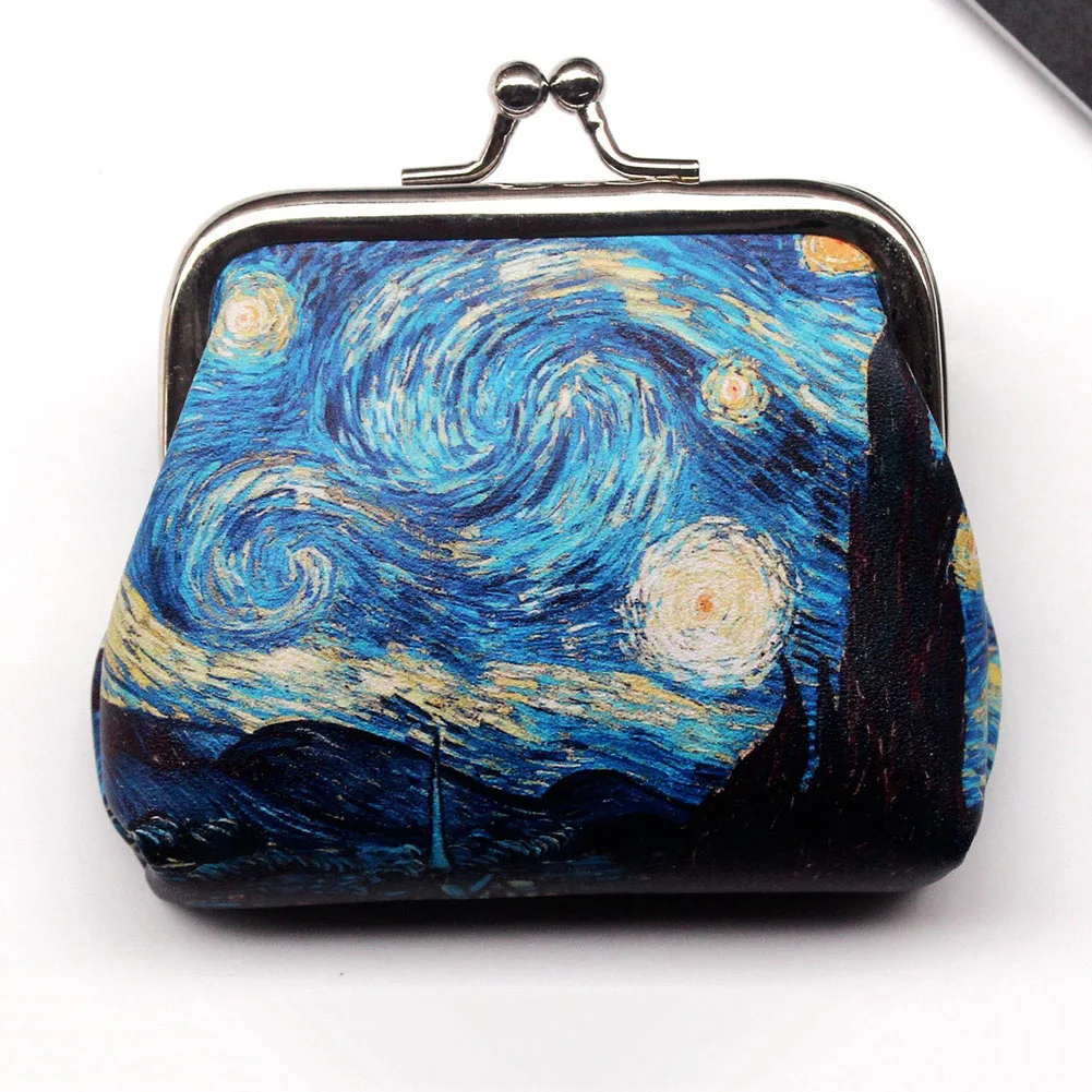 Vintage Women Printing Coin Purses Girl  Wallet Ladies Clutch Change Purse Female Mini Money Bag PU Leather Wallet