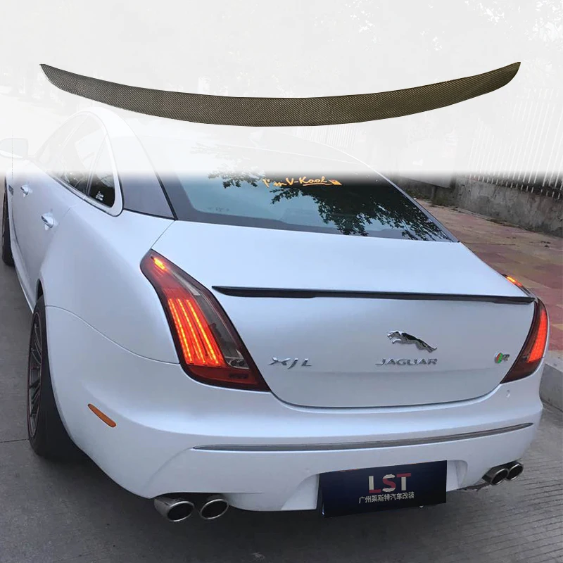 Фото Заднее крыло из углеродного волокна для Jaguar XJ XJL 10-19 задний спойлер; хвостовое крыло; автомобильный комплект; кузовные детали №1