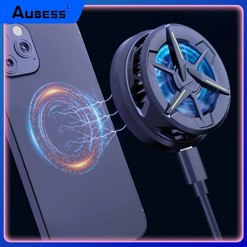 

Charging Interface Type-c Phone Cooling Artifact Ring Magnetic Attraction Small Size Phone Heat Sink Ultra-low Noise 155g Safe