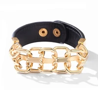 totabc summer women cuff leather bracelets for women vintage punk bracelets manchette pulseira female jewelry