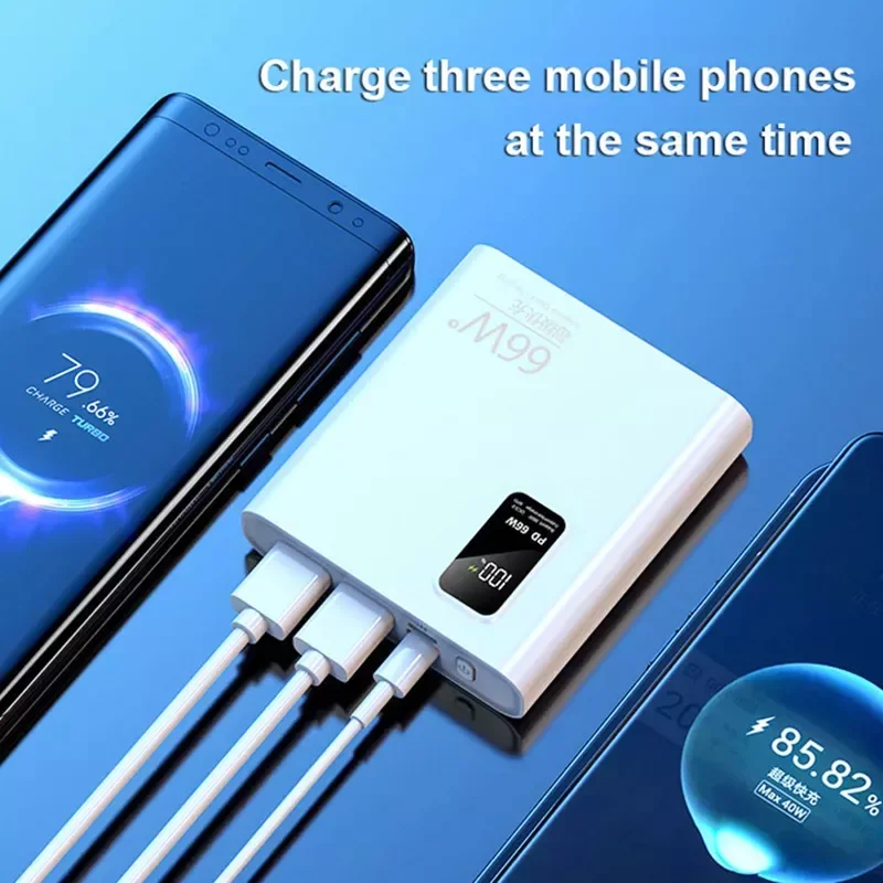 

NEW2023 PD20W Super Fast Charging Bank 66W Portable 20000mAh Charger Digital Display External Battery