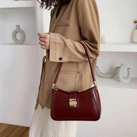 solid color pu leather shoulder bags for women 2022 new trend ladies handbags small travel simple hand bag lady fashion bags