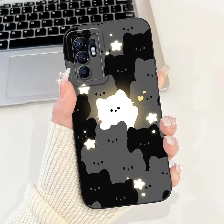 For Oppo Reno6 Z 5G Case Fashion Marble Art Painted Camera Lens Protection Soft Silicone Phone Cover OPPO Reno 6 Coque