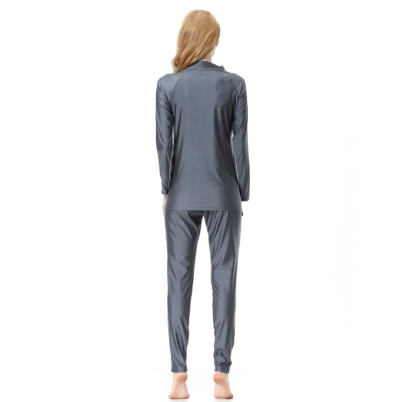 Elegant Fashion Female Burkini Swimwear Muslim with Hijab Islamic Modest Swimsuit  for Women Long Sleeve Sportwear Tracksuit
