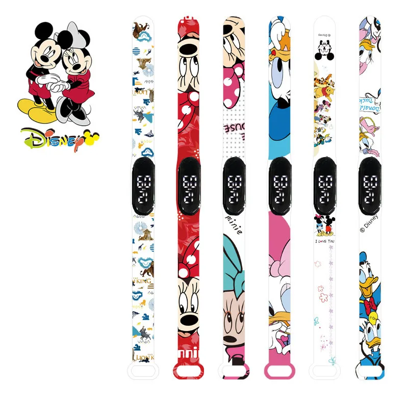 

Disney Bracelet Mickey Minnie Watch Children's Birthday Gift30Different Prints Available Fashion Sports Bracelet Strap Removable
