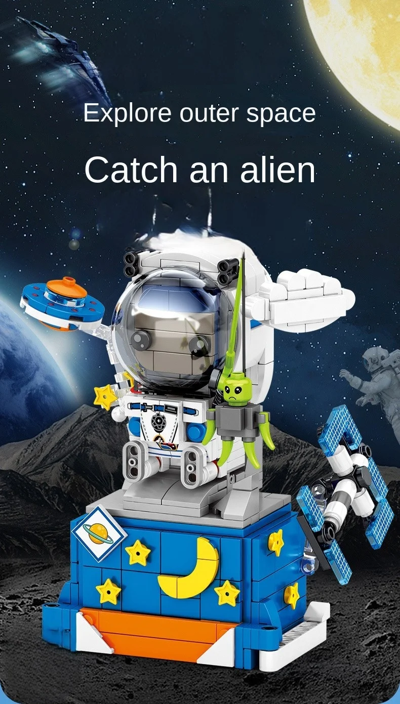 

Детские игрушки-пазлы, строительные блоки, Космический астронавт фото, подарки для мальчиков и девочек умственные упражнения