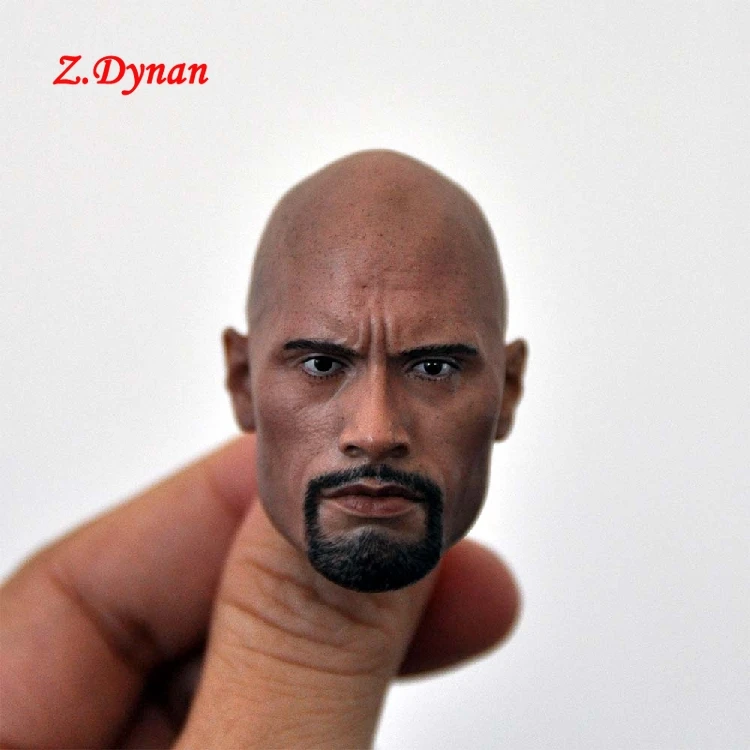 

1/6 Mr. Stone Soldier Head Sculpt Male Movie Star Head Carving Model for 12" Dark Skin Action Figure Body Doll Accessory