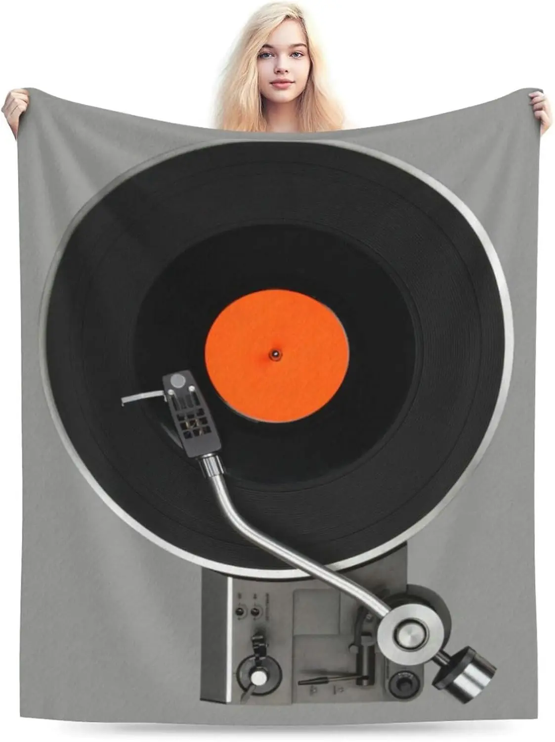 ДИЗАЙНЫ Manta de franela con diseño retro винтажные диски винило manta cama ligera y acogedora para dormitorio