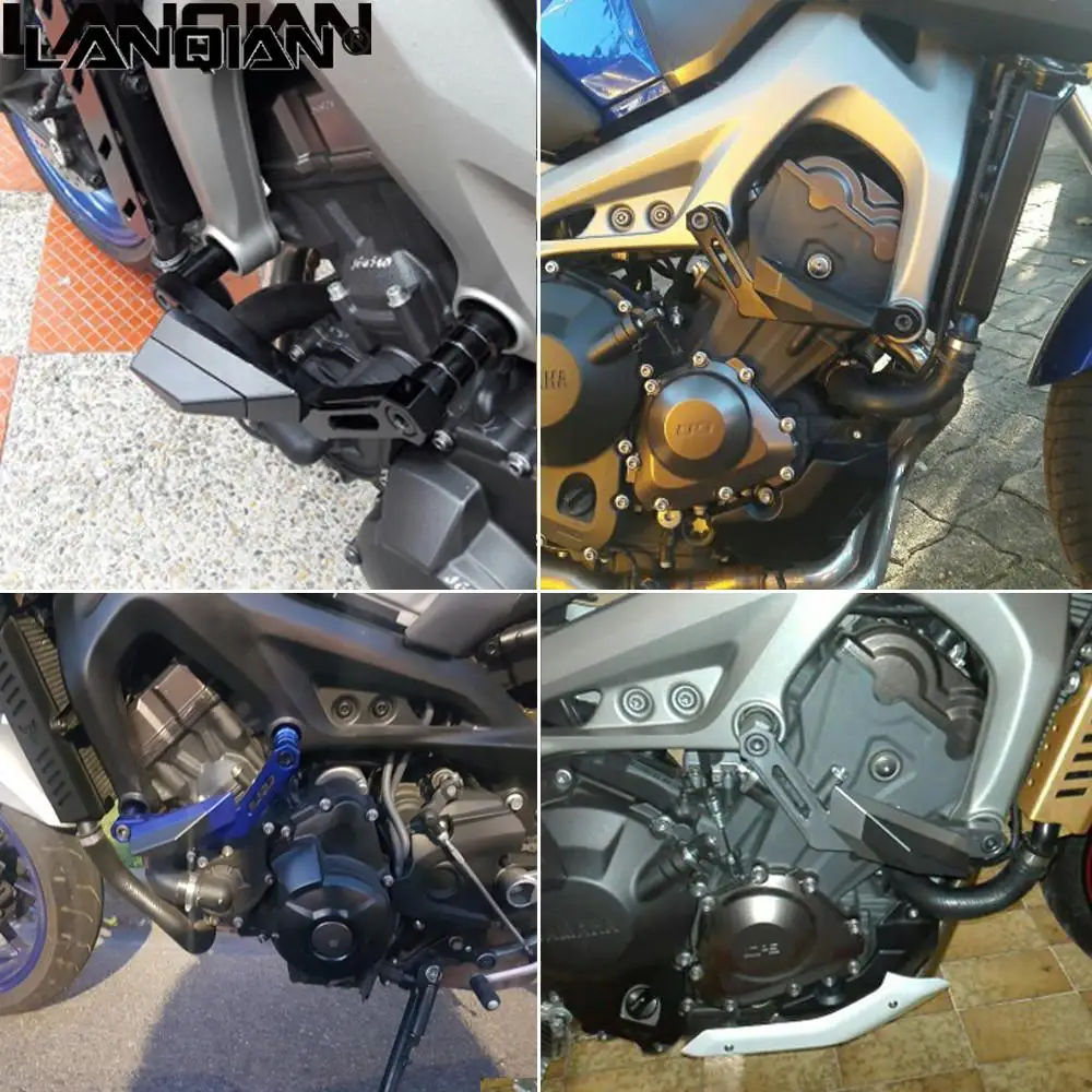 Motorcycle Frame Sliders Crash Engine Protection Pad Aluminium Side Shield Protector For Yamaha FJ09 2015 2016 XSR900 2016 MT09 enlarge
