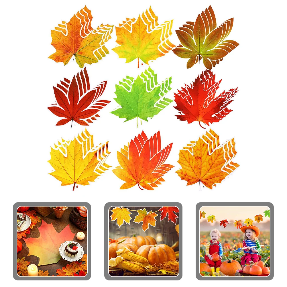 

Maple Fall Leaves Leaf Thanksgiving Table Paper Autumn Artificial Mats Mat Placemat Placemats Coastersfake Decorations
