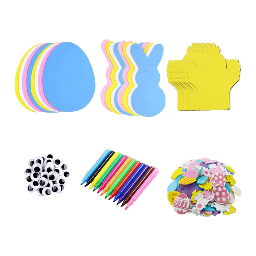 

1Set Funny Kids Hands-on Material DIY Easter Eggs Sticker Craft Making Accessory