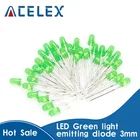 Зеленый F3 3 мм светодиодный зеленый светоизлучающий диод зеленый поворот зеленый 570-575 нм 1000 шт.
