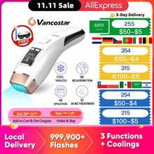 Newest 4in1 IPL Hair Removal Laser Epilator 999000 Flash Cooling LCD Acne Treatment Rejuvenation Device for Home Bikini Trimmer