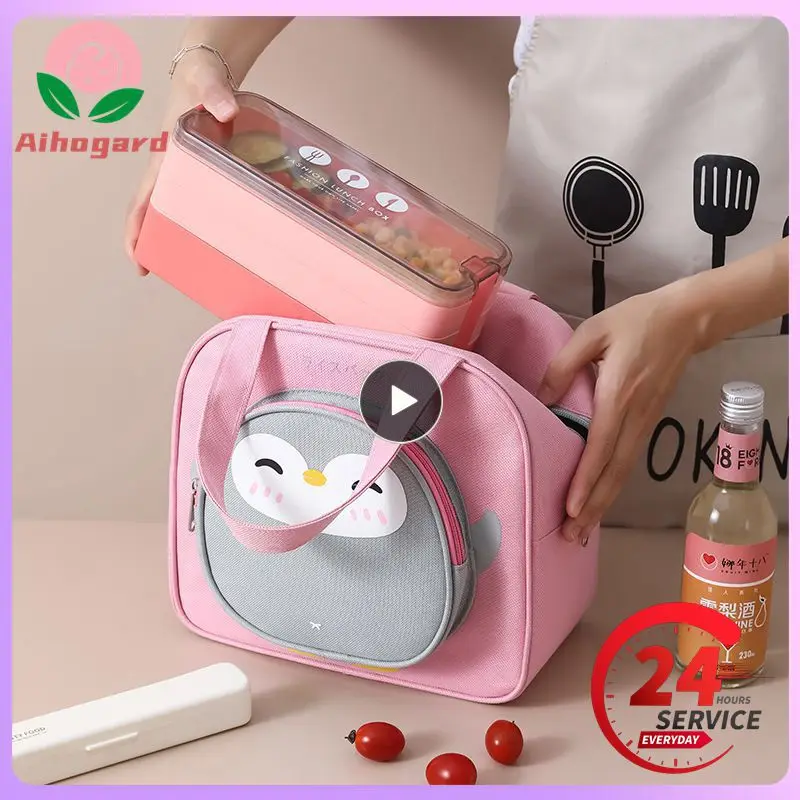 

Cartoon Lunch Bag Portable Large-Capacity Insulation Bag Waterproof Oil Proof Bento Pouch Container Kids School Food Storage Bag