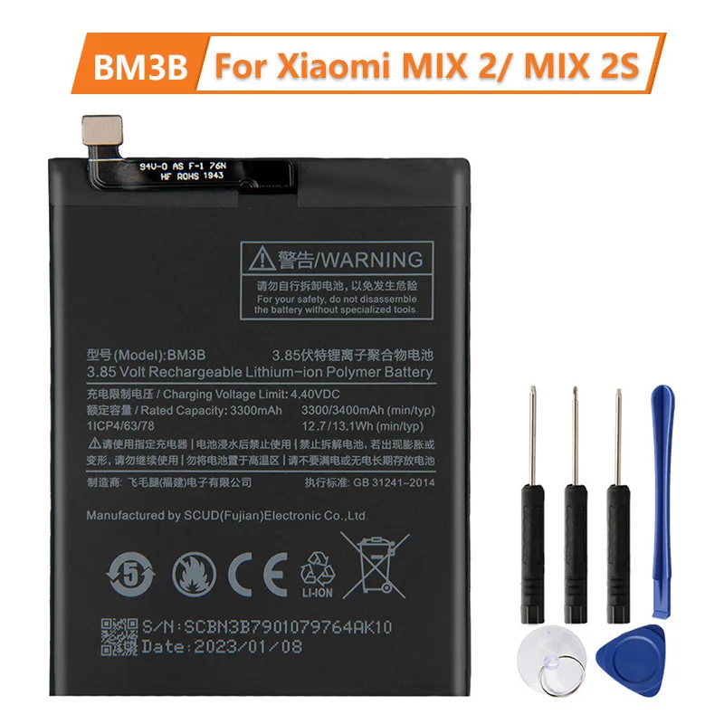 Новый Сменный аккумулятор BM3B для Xiaomi MIX2 MIX 2 MIX 2S 100% Новый аккумулятор для телефона 3400 мАч