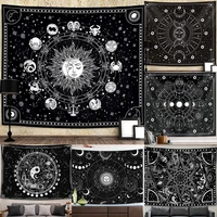 12 constellation tapestry tarot sun and moon wall hanging burning star psychedelic astrology decorations for bedroom gothic home