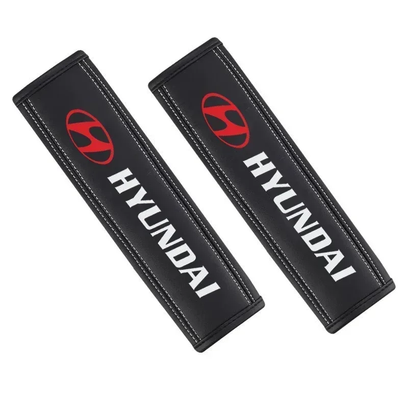 

2 шт. кожаный автомобильный ремень безопасности, чехол на плечо, аксессуары для Hyundai I40 Accent Solaris Verna IX30 IX45 Tucson Kona Elantra Sonat