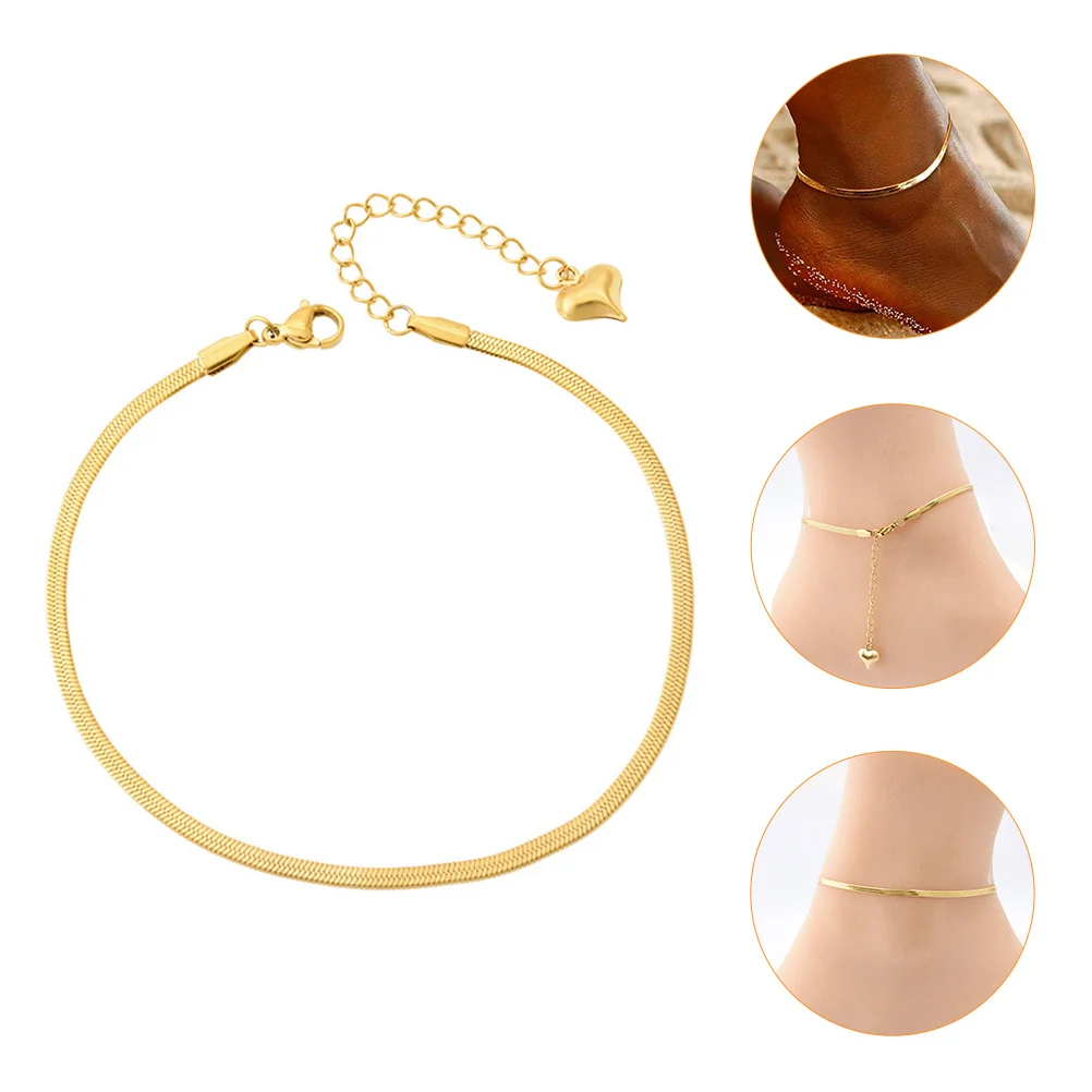 

1Pc Snake Design Anklet Creative Summer Foot Chain Beach Ankle Chain (Golden)
