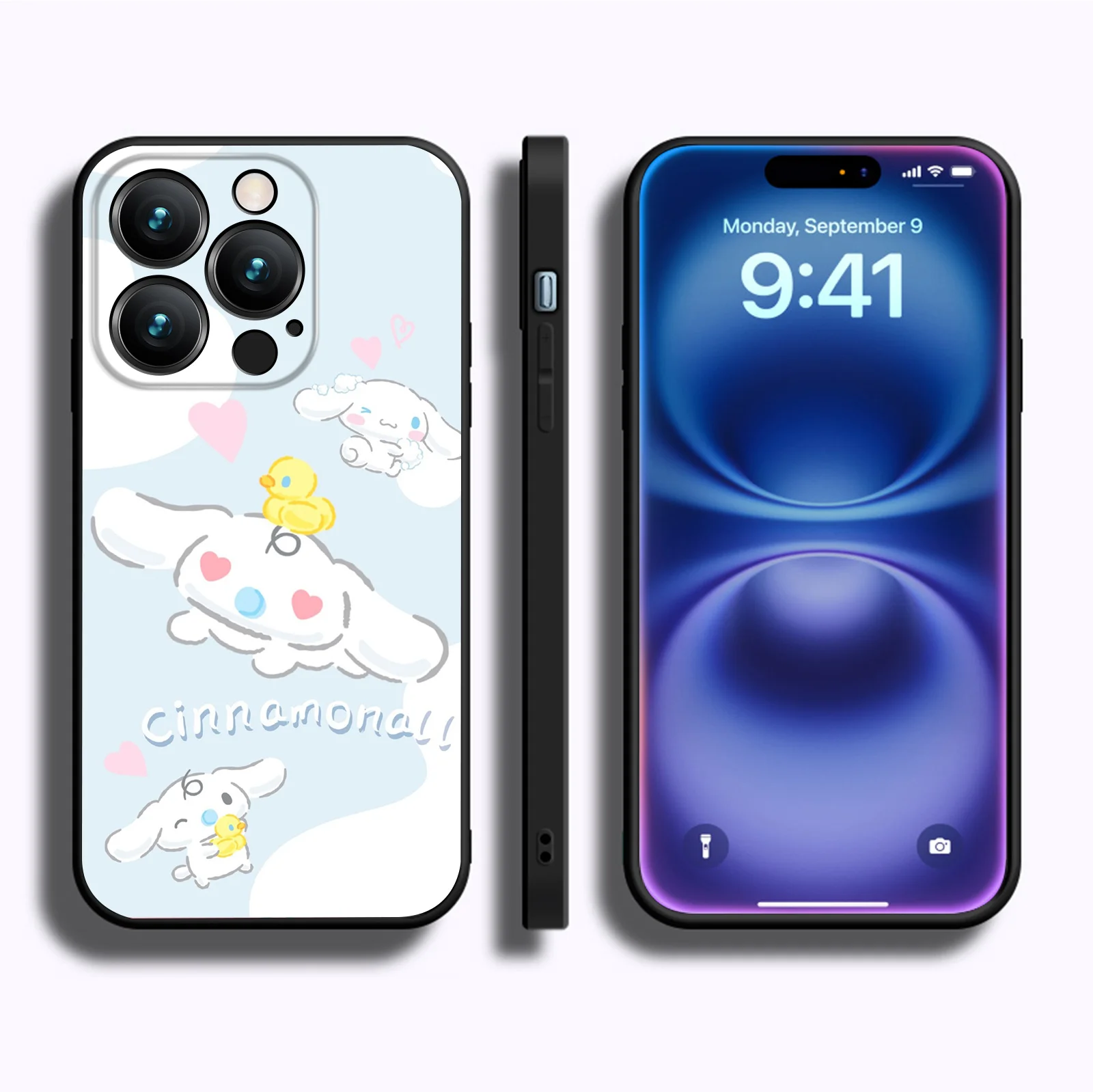 Милый чехол Sanrio CINNAMROLL для iPhone 16 защитный силиконовый мягкий телефона 15 14 13 12 11 Pro Max