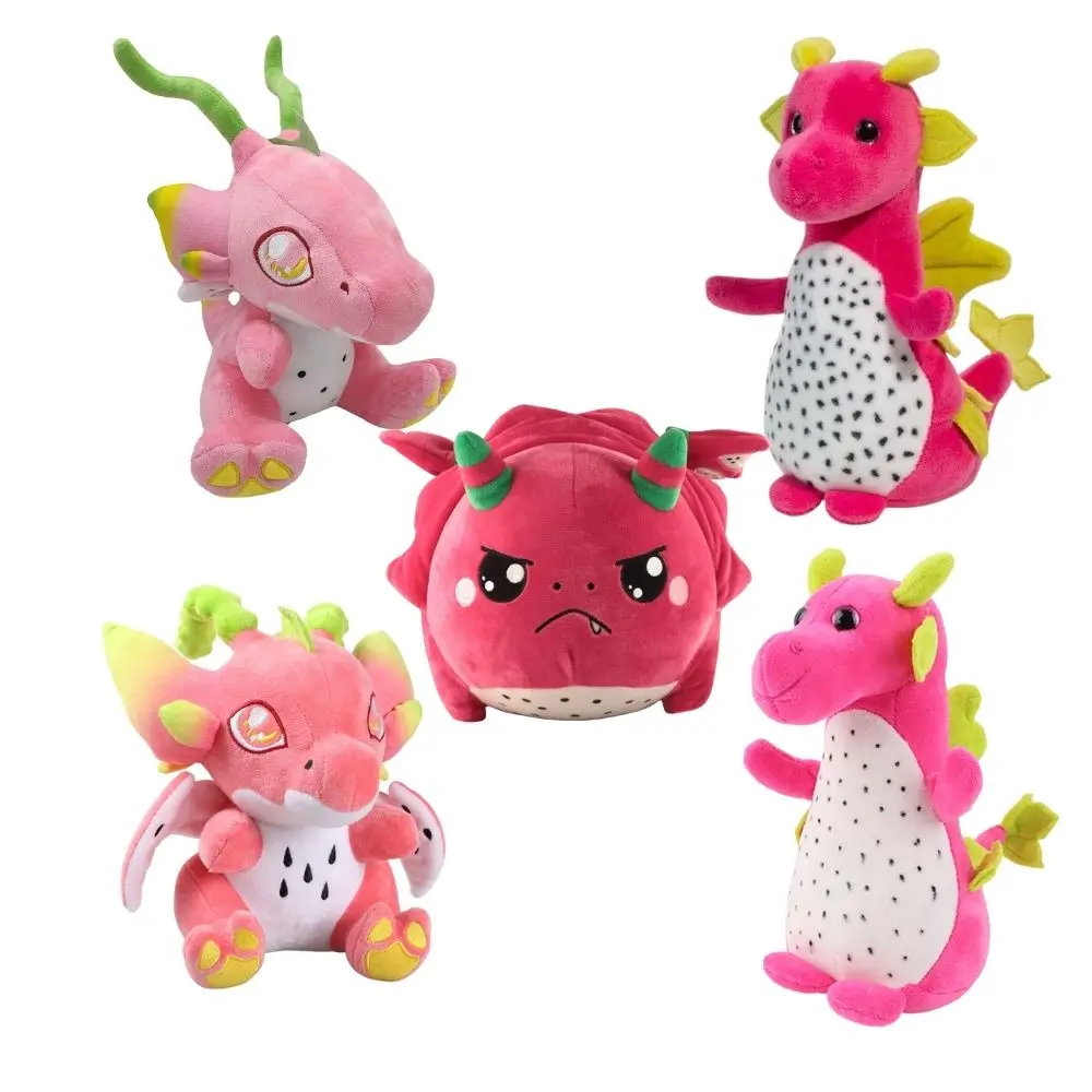 

25cm30cm Dragon Fruit Macaroon Plush Toys Kawaii Pitaya Dinosaur Stuffed Animal Toy Soft Kids Toy Plushie Xmas Gift for Kids Gir