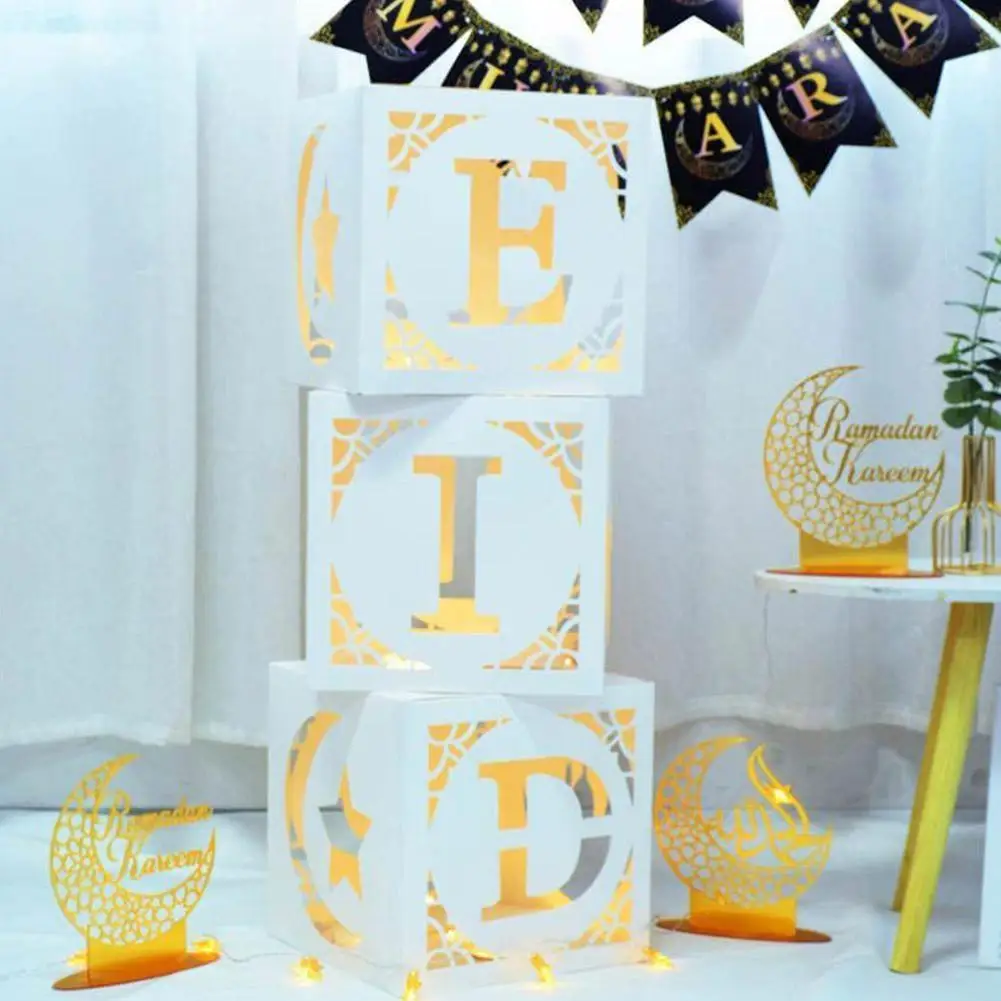 

Eid Mubarak Box Decoration Letter Balloons Box 2023 Ramadan Decorations For Home Balloon Decor Eid Ramadan Kareem F4z1