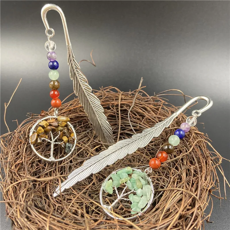 

7 чакр, натуральные хрустальные закладки для книг, дерево жизни, закладки для книг, закладки, декоративные чакры, подарок