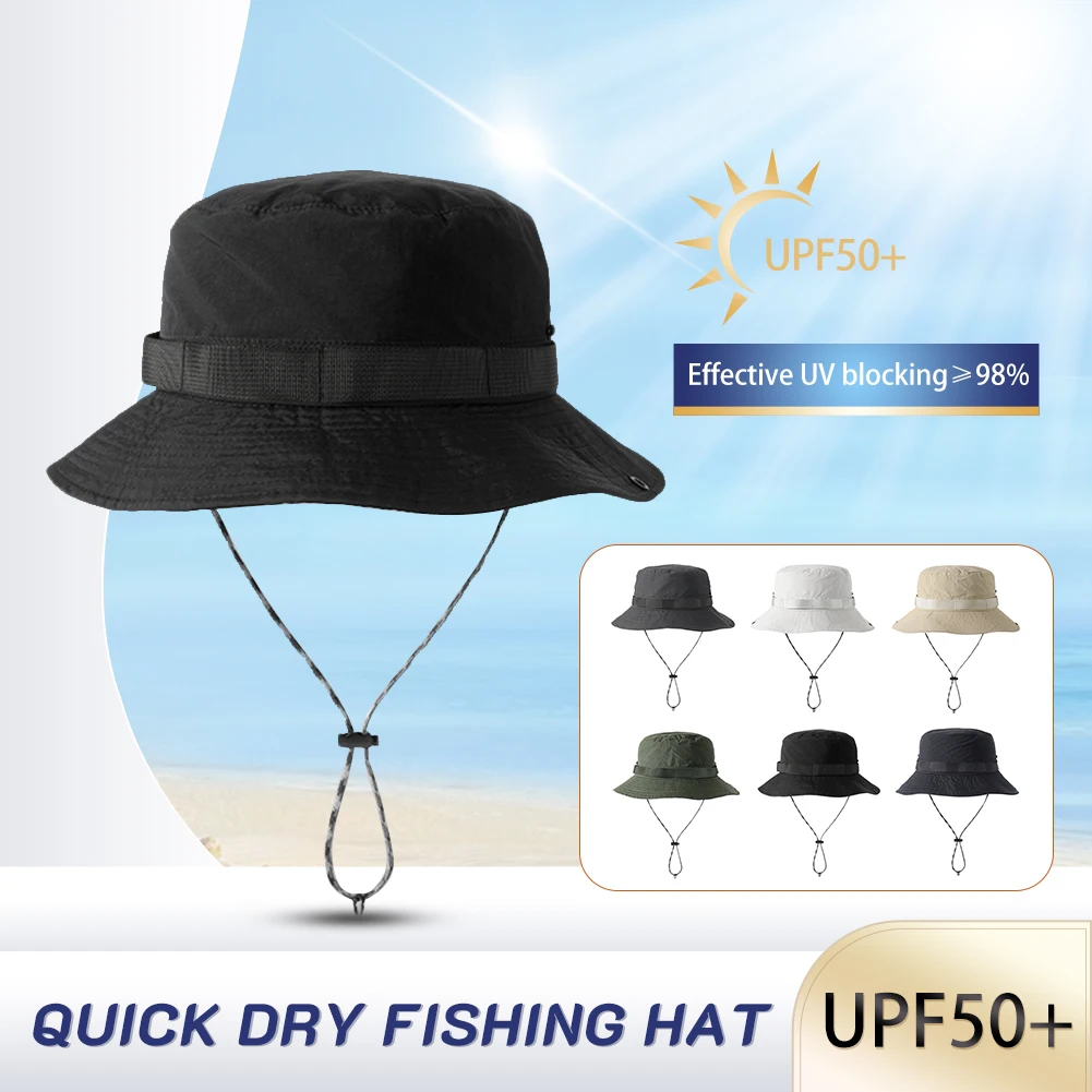 Portable Fishing Hat Quick Drying Waterproof Sun Protection Hat Folding Wide Brim Anti-UV For Fishing Camping Hiking With Bag enlarge