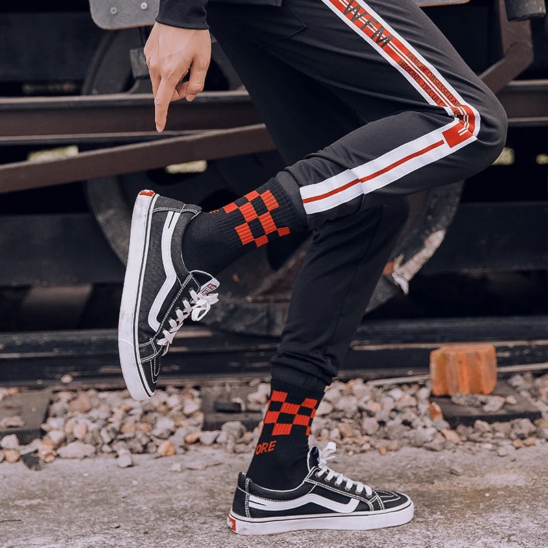 Модные шахматные носки популярные уличные для скейтборда в стиле хип-хоп