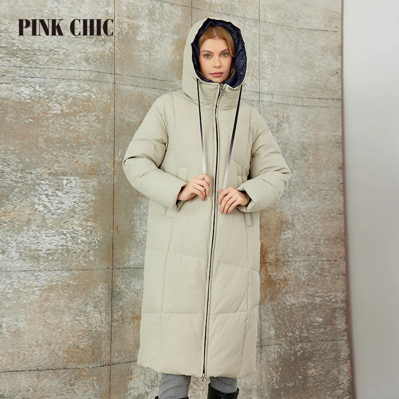 Женский зимний пуховик с капюшоном