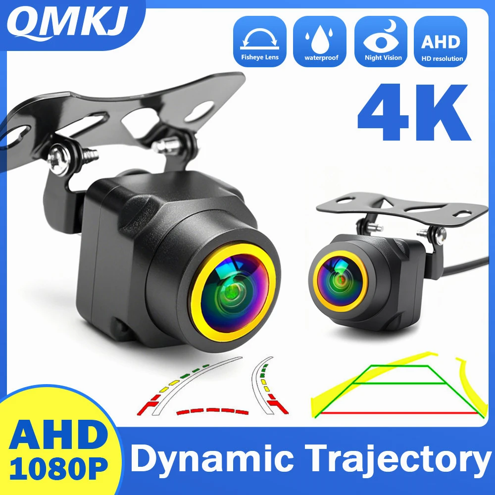 

CCD Универсальная 4K AHD 1080P Интеллектуальная динамическая траектория Автомобильная камера заднего вида 180-градусная камера ночного видения с линией парковки