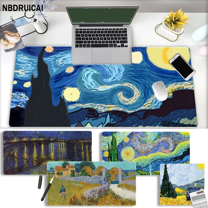 

Van Gogh 2020 новый силиконовый большой/маленький коврик для мыши размер игры для игроков CSGO Настольный ПК компьютер ноутбук