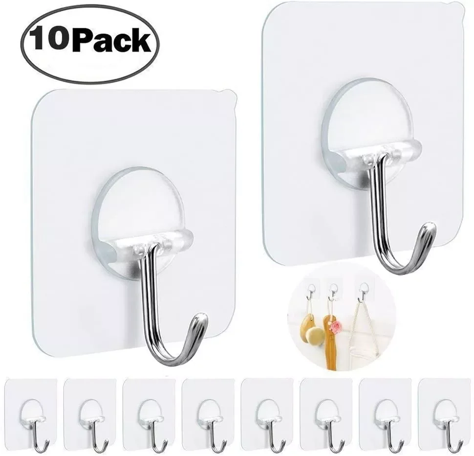 

Heavy Duty Wall Hangers Without Nails 15 Pounds 180 Degree Rotating Seamless Scratch Hooks For Hanging Bathroom Kitchen