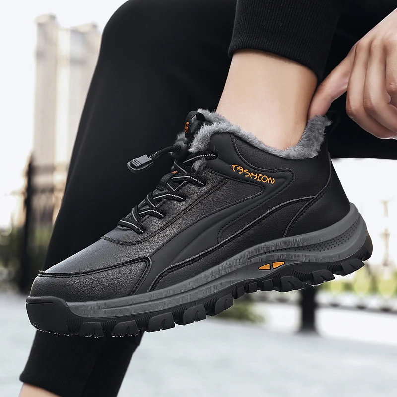 

Осень-зима 2022, хлопковые туфли, прогулочная обувь для среднего и пожилого возраста, кожаные туфли унисекс, нескользящая Мужская обувь для прогулок на открытом воздухе