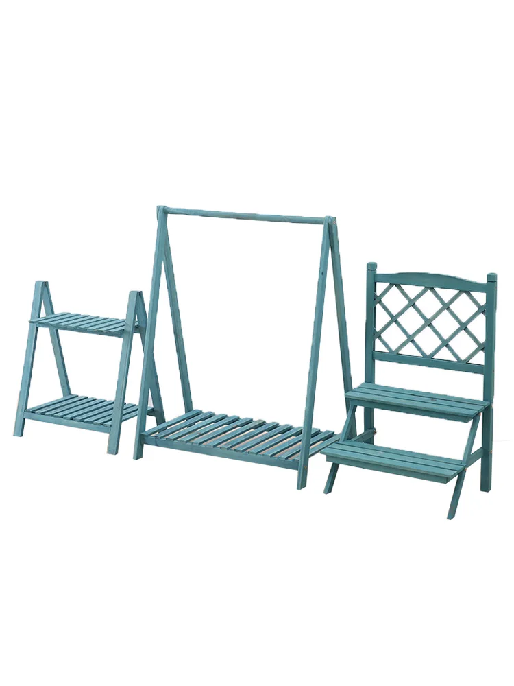 Стойка для цветов из массива дерева много отделений помещений зеленый редис