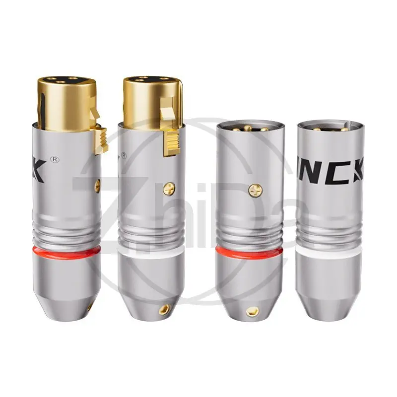 Фото Yinke INCK XLR-разъем из чистой меди с позолотой, 3-контактный балансный аудиоштекер Canon (мужской/женский) для звуковой карты. №1