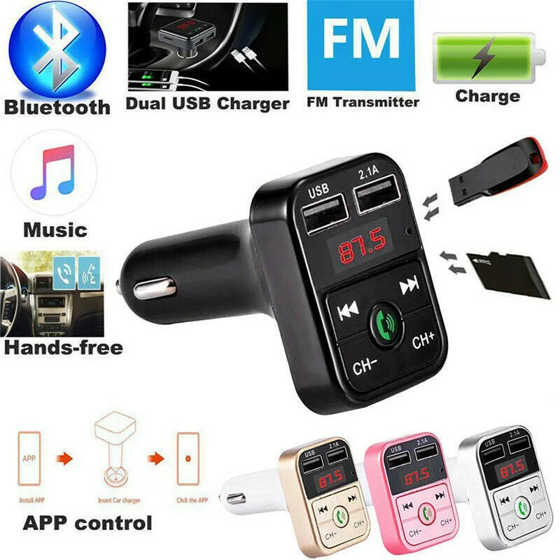 

FM-трансмиттер автомобильный с поддержкой Bluetooth 5,0, 2 USB-порта