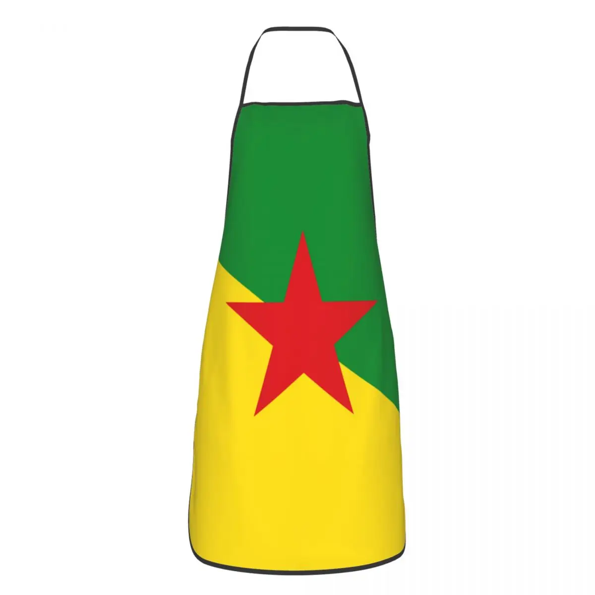 

French Guiana Flag Apron Unisex Waterproof Kitchen Bib Franzosisch Guayana Polyester Gardening Pinafore