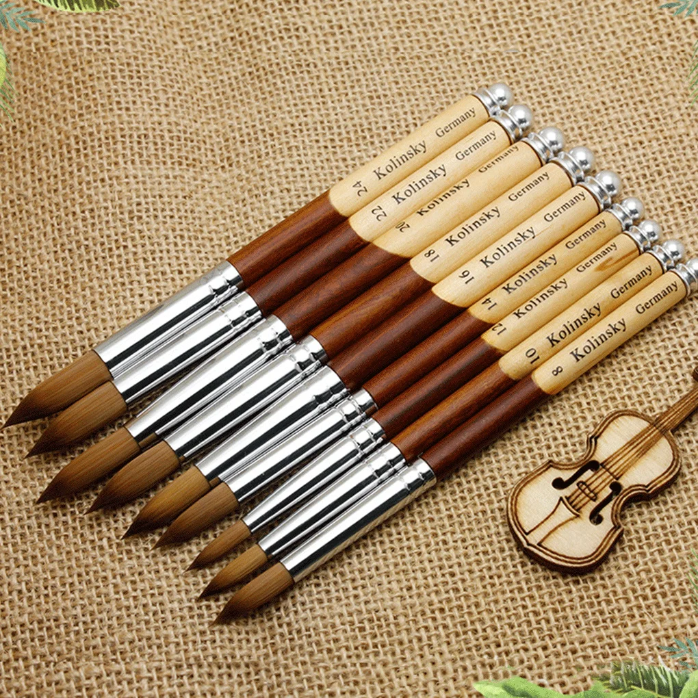 

Кисти для ногтей с круглой головкой, колонковый гель, профессиональный рисунок, овальная ОБЖИМНАЯ форма, резьба по акрилу, тип 20