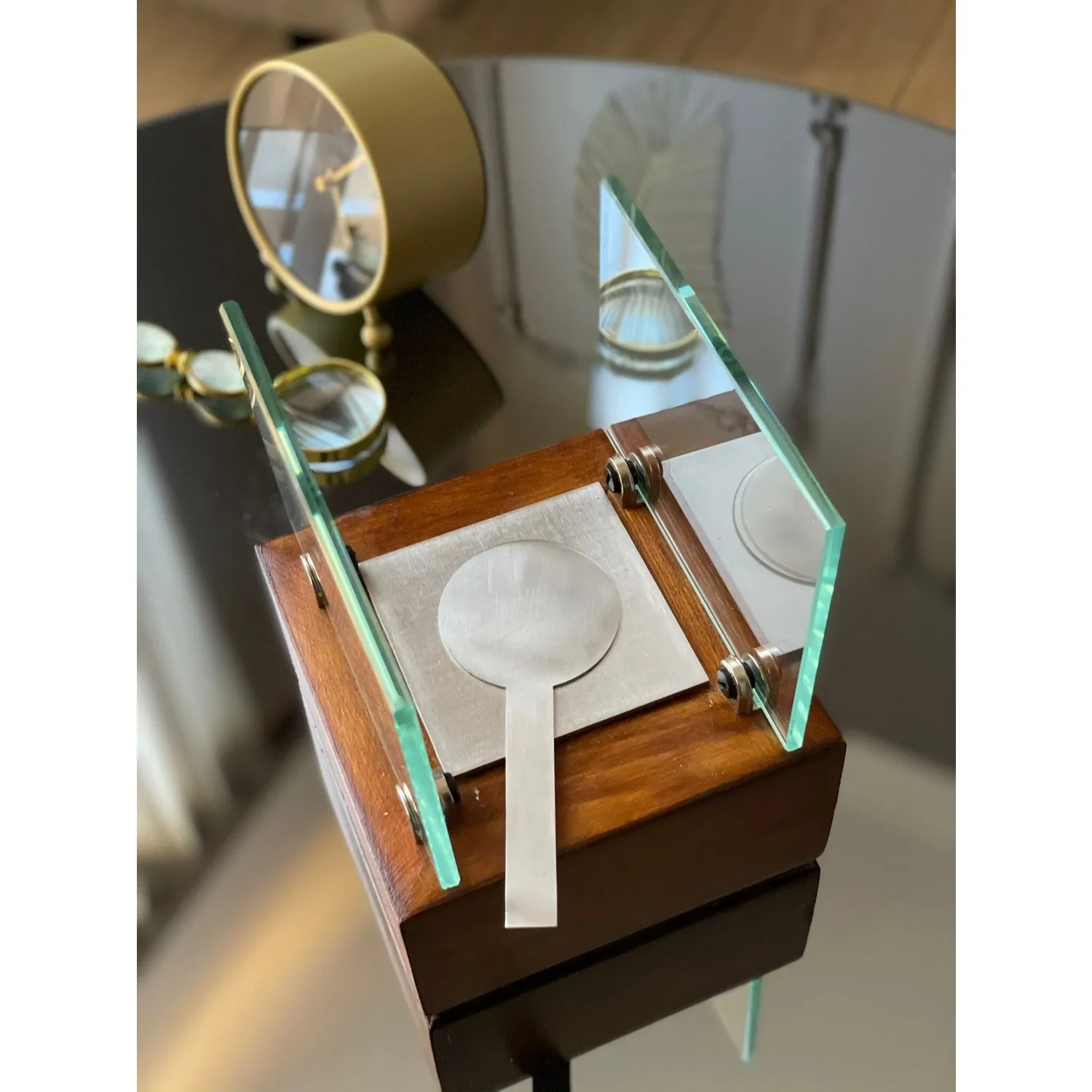

Es Concept Wooden Mini Table Top Fireplace Bio Ethanol Fireplaces First Grade Pine wood Production Stainless Top Hopper Wood Look