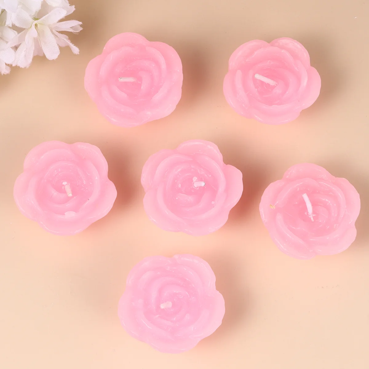 12 шт. розовые свечи в форме розы плавающий цветок домашний декор для свадебной