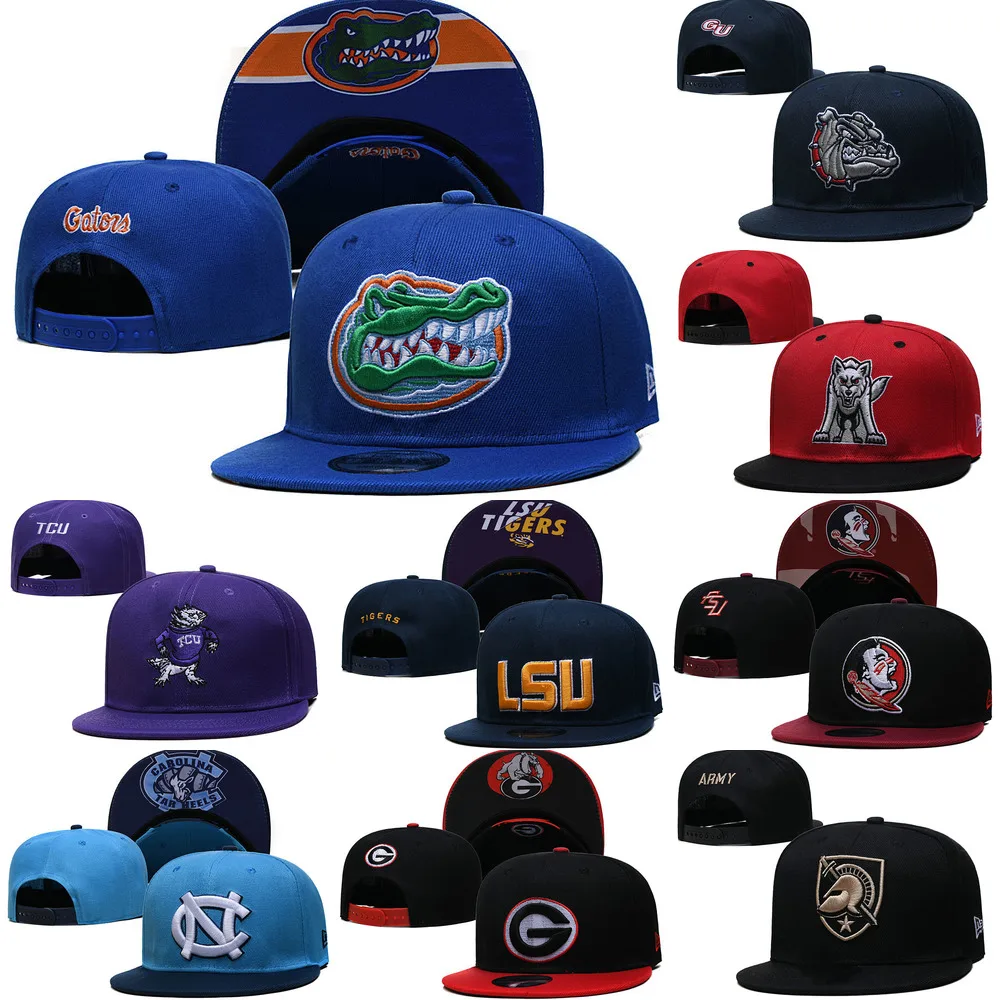 

College Basketball Men Baseball Cap Snapback Adjustable Florida Gators Camouflage University Of Georgia Bulldogs Flat Visor Hats