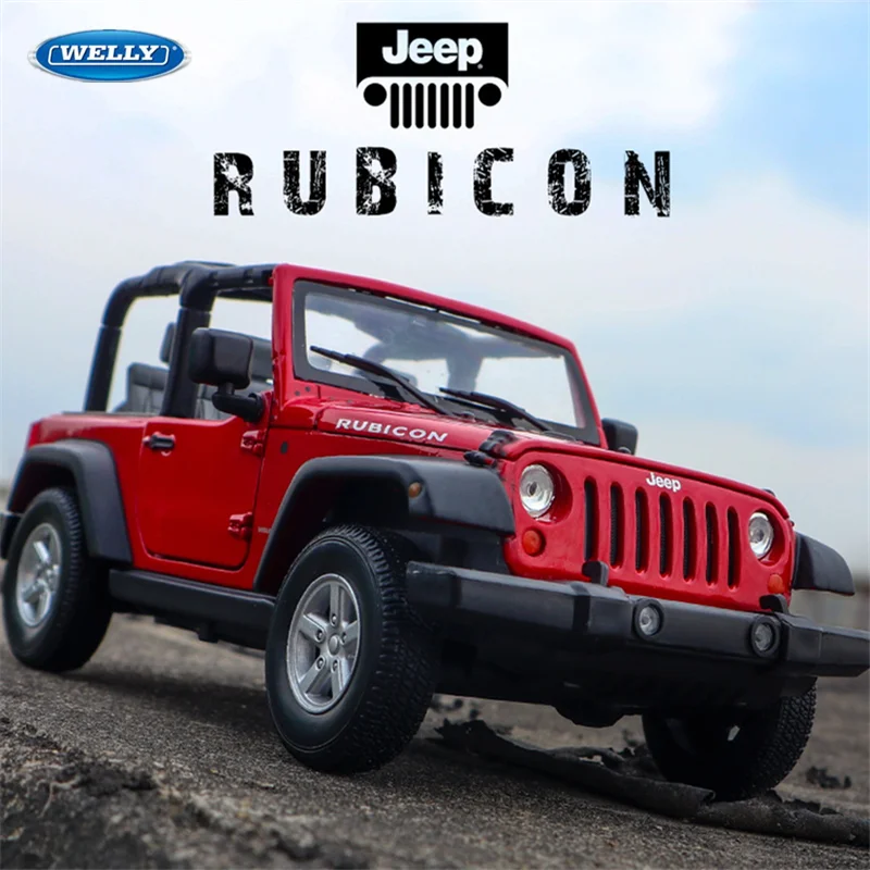 

WELLY 1:24 2007 Jeep Wrangler Rubicon Alloy Car Model Diecast & Toy Metal Off-road Vehicles Car Model High Simulation Kids Gift