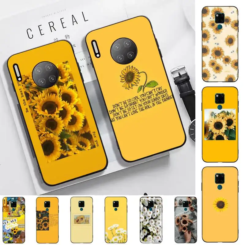 

Yellow Sunflower Phone Case for Huawei Mate 20 10 9 40 30 lite pro X Nova 2 3i 7se