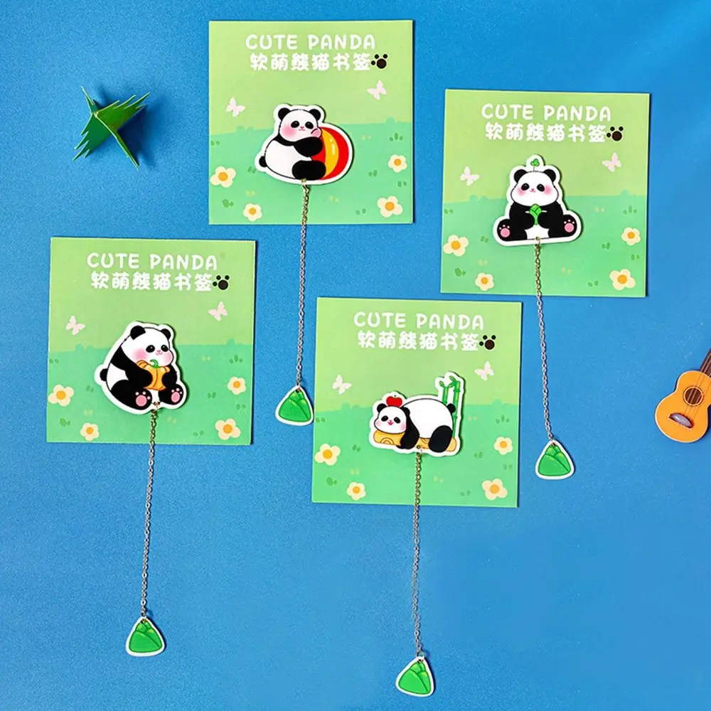 

3pcs Book Paginator Panda Book Page Marker Chinese Style Book Clips Tassel Pendant Bookmark Pagination Mark Arcylic