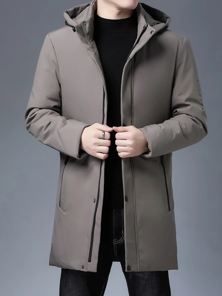 Top Quality Padded Brand Casual Fashion Thick Warm Men Long Parka Winter Jacket With Hood Windbreaker Coats Mens Clothing 2022