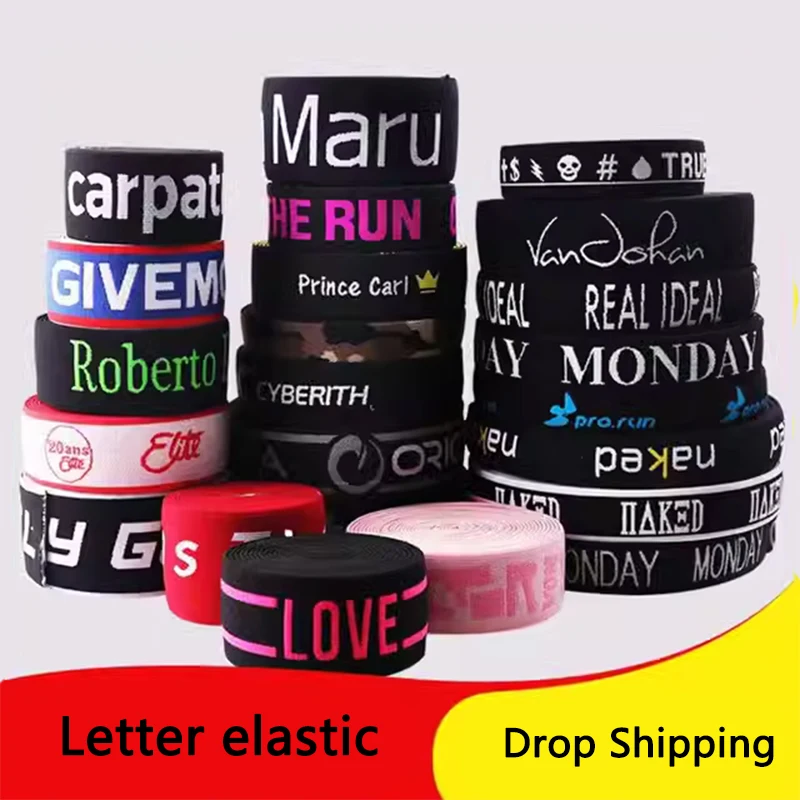 Printed Fashion Logo Letters Ribbon Belt DIY Handmade Sewing clothes Hat Tape  Decoration Packages Bags Ribbons Accessorie DIY